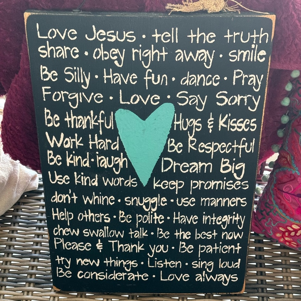 Heartfelt Home Accent Sign - Black and Teal